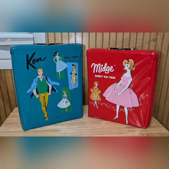 Vintage 60s Ken And Midge Doll Cases, Barbie, Mattel, Old...